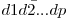 \bar{ d1d2...dp }